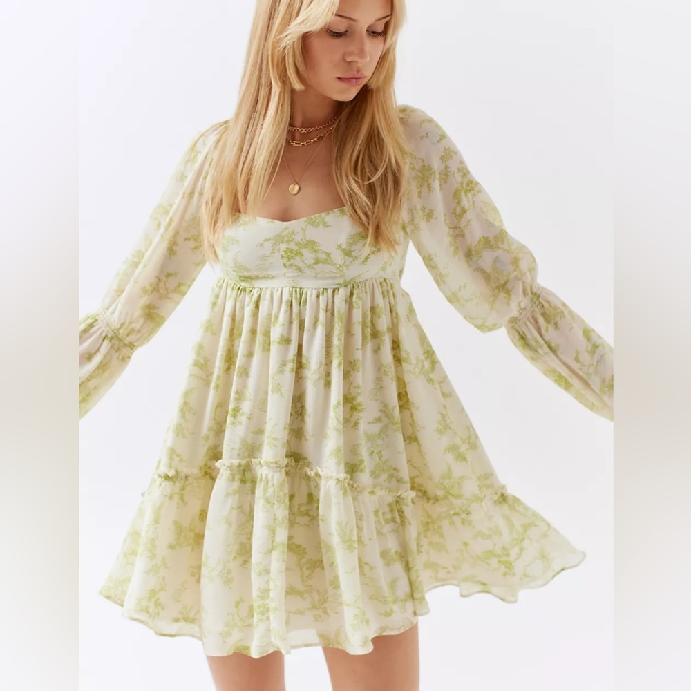 UO Lannette Long Sleeve Mini Dress